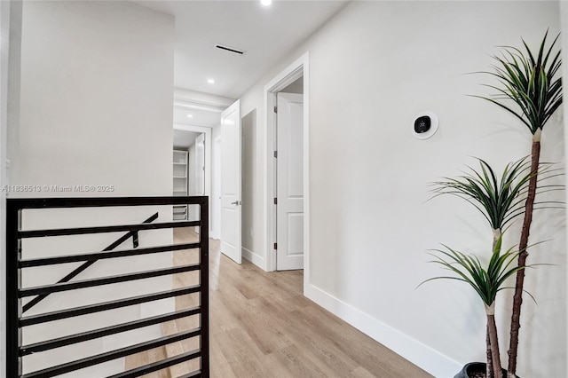 1617 NE 11th St Unit 1, Fort Lauderdale, FL 33304 - corridor with light wood-type flooring and recessed lighting