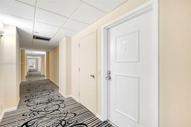 3200 N Port Royale Dr N Unit 1612, Fort Lauderdale, FL 33308 - hallway featuring a drop ceiling and carpet