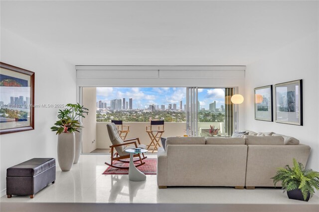 3 Island Ave Unit 12E, Miami Beach, FL 33139 - living area with a view of skyline