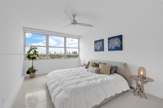 3 Island Ave Unit 12E, Miami Beach, FL 33139 - bedroom with ceiling fan and a city view