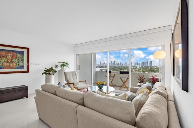 3 Island Ave Unit 12E, Miami Beach, FL 33139 - living room featuring a view of skyline