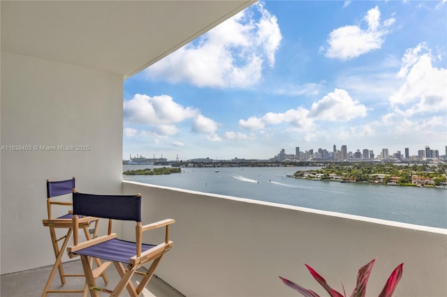 3 Island Ave Unit 12E, Miami Beach, FL 33139 - balcony with a skyline view and a water view
