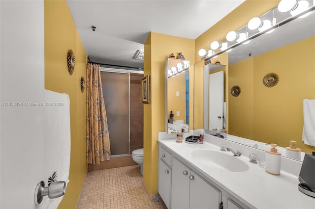 4001 Hillcrest Dr Unit 812, Hollywood, FL 33021 - bathroom featuring vanity, curtained shower, and tile patterned floors