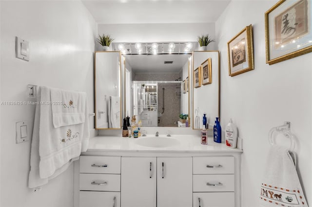 4001 Hillcrest Dr Unit 812, Hollywood, FL 33021 - bathroom with vanity and a shower