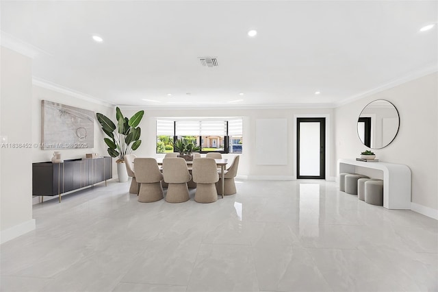220 SW 75th Ter, Plantation, FL 33317 - dining space featuring ornamental molding and recessed lighting
