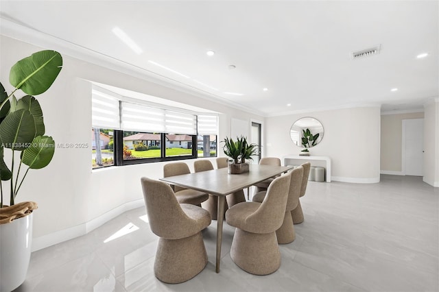 220 SW 75th Ter, Plantation, FL 33317 - dining area with ornamental molding and recessed lighting