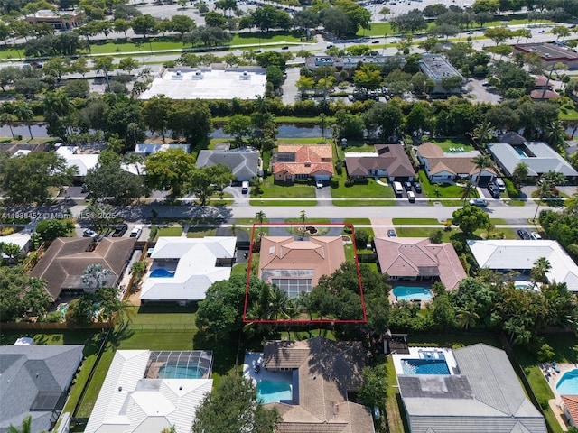 220 SW 75th Ter, Plantation, FL 33317 - aerial view of residential area with a pool area and property boundaries highlighted