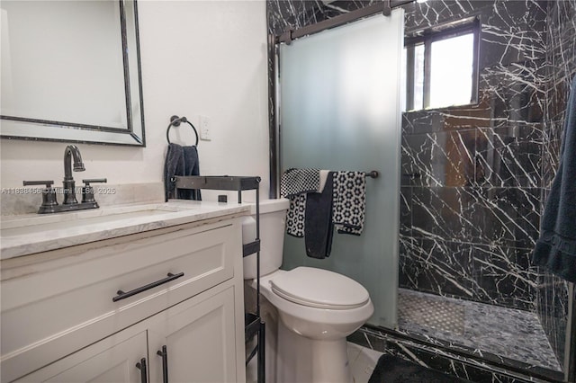 2841 NW 9th Ave, Wilton Manors, FL 33311 - bathroom featuring vanity and a marble finish shower