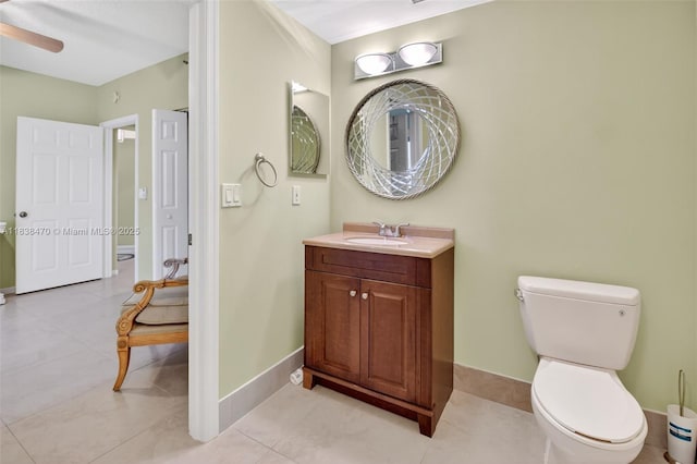 5938 Crystal Shores Dr Unit 103, Boynton Beach, FL 33437 - bathroom with vanity, ceiling fan, and tile patterned flooring
