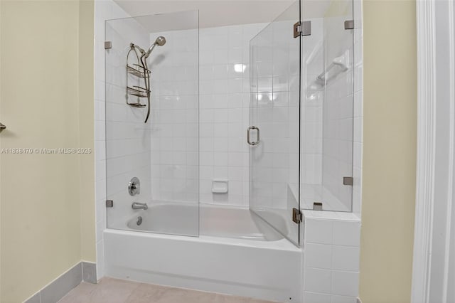 5938 Crystal Shores Dr Unit 103, Boynton Beach, FL 33437 - full bathroom featuring bath / shower combo with glass door and tile patterned flooring