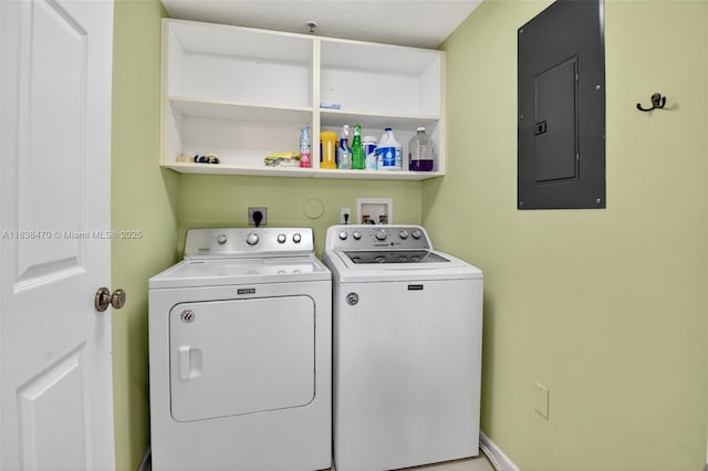 5938 Crystal Shores Dr Unit 103, Boynton Beach, FL 33437 - laundry room with electric panel and separate washer and dryer
