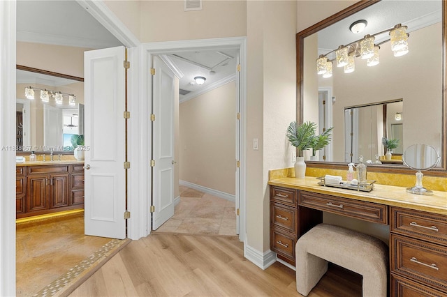 1504 NW 182nd Ave, Pembroke Pines, FL 33029 - full bath featuring crown molding, wood finished floors, and vanity