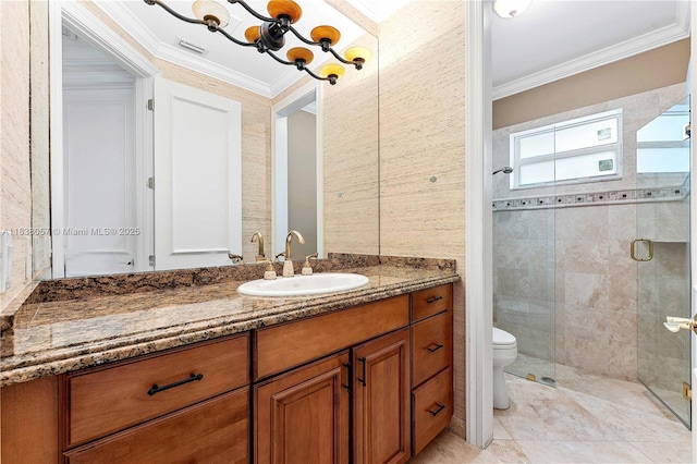 1504 NW 182nd Ave, Pembroke Pines, FL 33029 - full bath featuring ornamental molding, vanity, and a stall shower