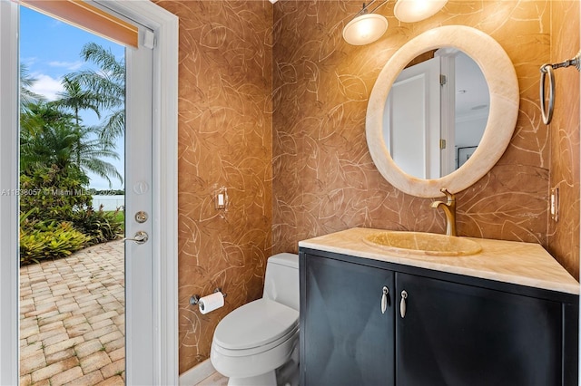 1504 NW 182nd Ave, Pembroke Pines, FL 33029 - half bath featuring wallpapered walls and vanity