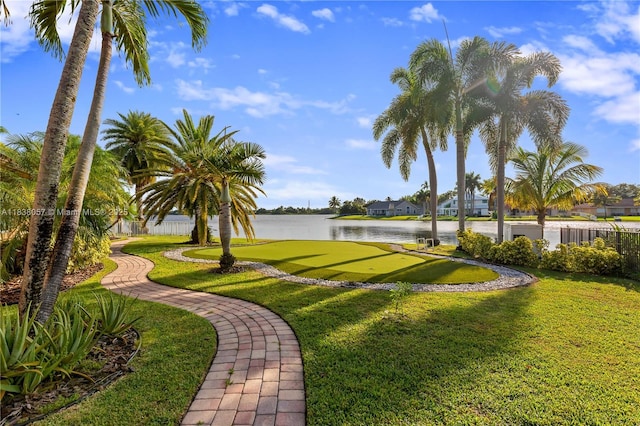 1504 NW 182nd Ave, Pembroke Pines, FL 33029 - view of home's community with a putting green, a water view, a lawn, and a residential view