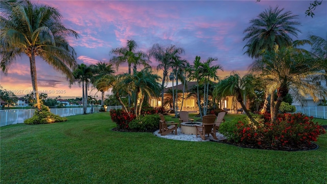 1504 NW 182nd Ave, Pembroke Pines, FL 33029 - view of yard featuring a fire pit and a water view