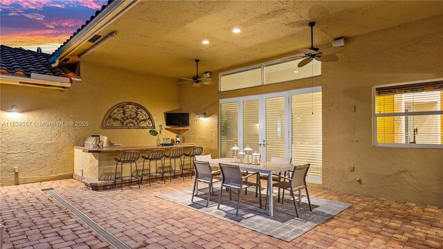1504 NW 182nd Ave, Pembroke Pines, FL 33029 - view of patio featuring a ceiling fan and an outdoor bar