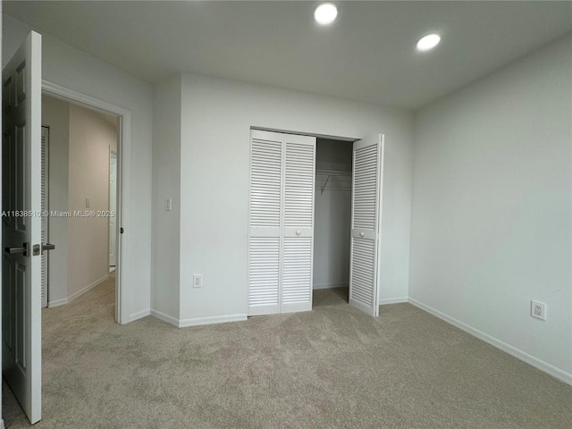 1470 Sweetbay Way, Hollywood, FL 33019 - unfurnished bedroom with carpet, a closet, and recessed lighting