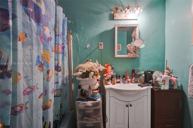 6768 Rose Dr, Miramar, FL 33023 - full bathroom with vanity, shower / tub combo, and a textured wall