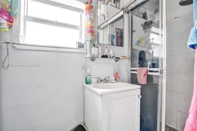 6768 Rose Dr, Miramar, FL 33023 - bathroom with plenty of natural light, vanity, and a stall shower