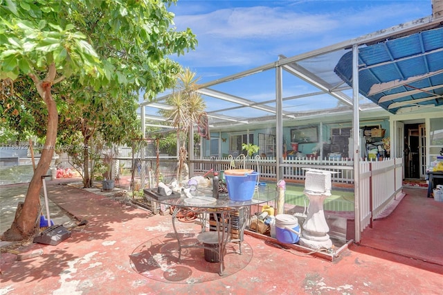 6768 Rose Dr, Miramar, FL 33023 - view of patio / terrace with a lanai