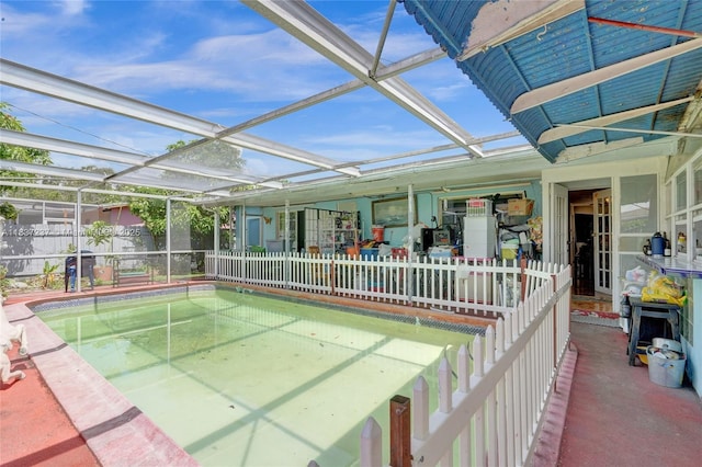 6768 Rose Dr, Miramar, FL 33023 - view of swimming pool with glass enclosure