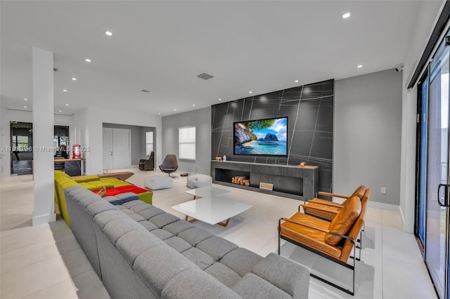 4541 SW 174th Ave, Miramar, FL 33029 - living room with recessed lighting, light tile patterned flooring, and plenty of natural light