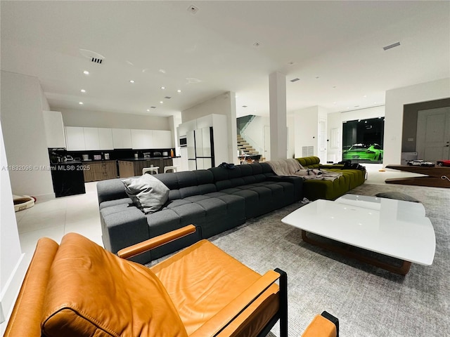 4541 SW 174th Ave, Miramar, FL 33029 - living room with stairway, recessed lighting, and carpet