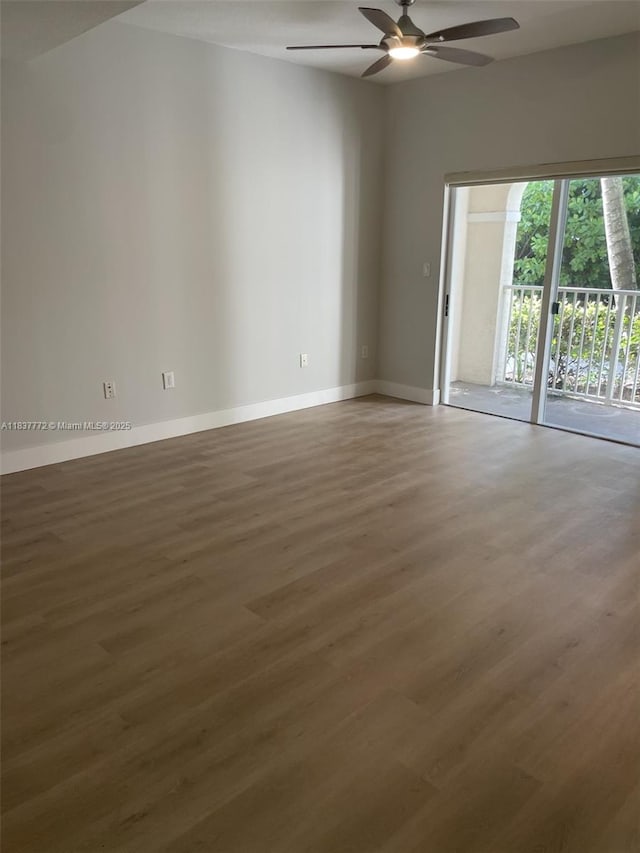 11605 NW 89th St Unit 112, Doral, FL 33178 - empty room with ceiling fan and wood finished floors