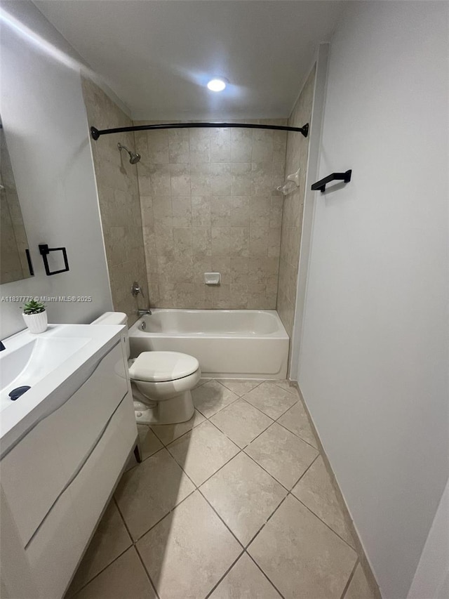 11605 NW 89th St Unit 112, Doral, FL 33178 - bathroom with vanity, tile patterned flooring, shower / bathtub combination, and recessed lighting