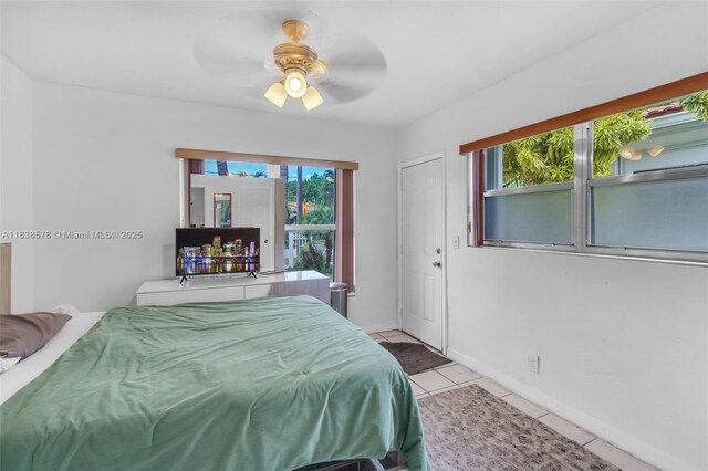 2761 SW 33rd Ct, Miami, FL 33133 - bedroom featuring tile patterned floors and a ceiling fan
