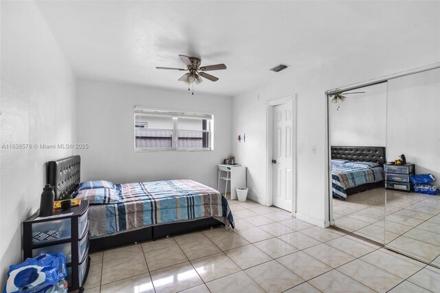 2761 SW 33rd Ct, Miami, FL 33133 - bedroom with a ceiling fan and tile patterned flooring