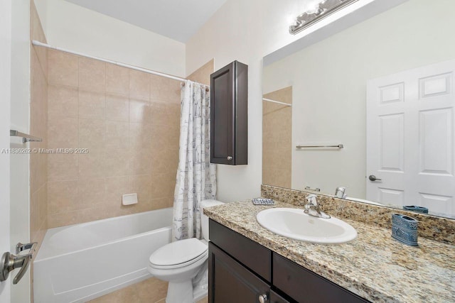 2851 W Prospect Rd Unit 1306, Tamarac, FL 33309 - full bathroom featuring vanity, shower / bath combination with curtain, and tile patterned flooring