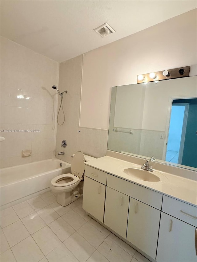 8973 NW 147th Ter, Miami Lakes, FL 33018 - bathroom featuring vanity, shower / tub combination, and tile patterned flooring