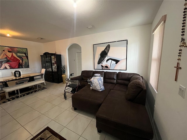 15924 SW 306th Ter, Homestead, FL 33033 - living area featuring light tile patterned floors and arched walkways