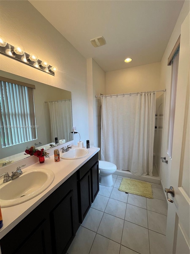 15924 SW 306th Ter, Homestead, FL 33033 - full bath with tile patterned flooring, double vanity, and a shower with shower curtain