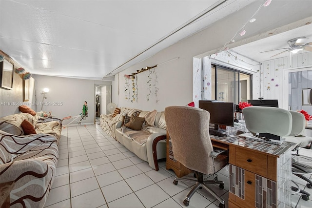 1600 Granfern Ave, West Palm Beach, FL 33415 - office with light tile patterned floors and a ceiling fan