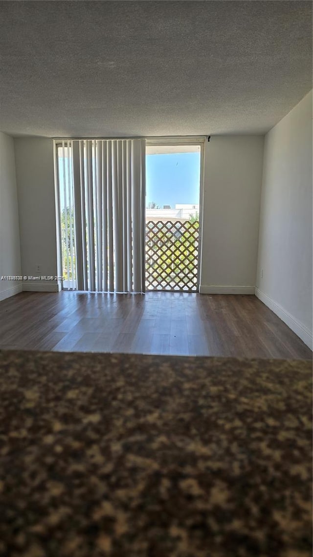 498 NW 165th St Rd Unit D-407, Miami, FL 33169 - spare room with wood finished floors, a textured ceiling, and expansive windows