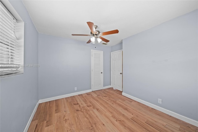 4938 NW 54th Ct, Tamarac, FL 33319 - spare room with ceiling fan and light wood-style floors