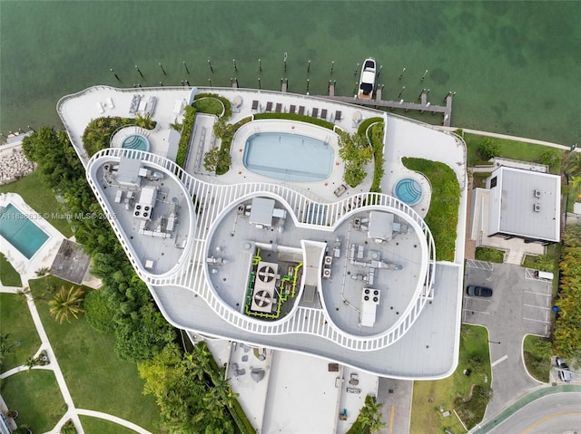 1135 103rd St Unit 702, Bay Harbor Islands, FL 33154 - bird's eye view of a pool area