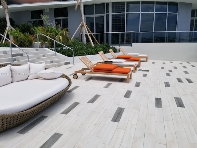 488 NE 18th St Unit 509, Miami, FL 33132 - view of patio featuring stairway