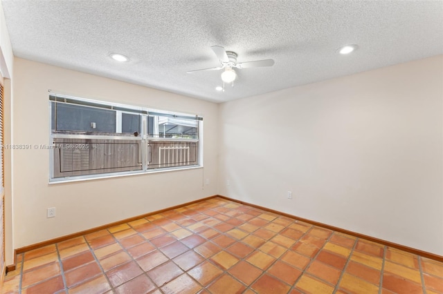2794 SW 22nd Ave, Miami, FL 33133 - empty room featuring a ceiling fan, recessed lighting, and a textured ceiling