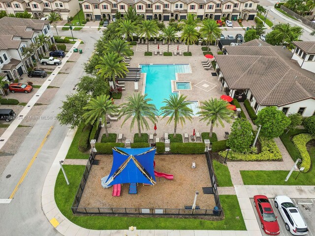 11901 SW 150th Pl, Miami, FL 33196 - aerial perspective of suburban area featuring a pool