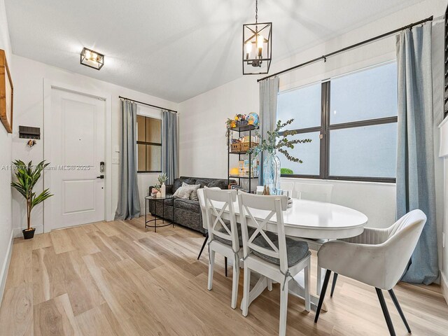 11901 SW 150th Pl, Miami, FL 33196 - dining space with light wood finished floors and a chandelier