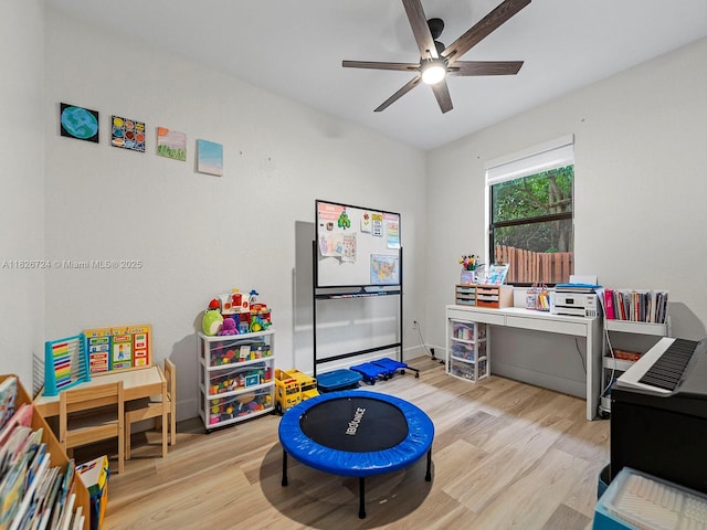 11901 SW 150th Pl, Miami, FL 33196 - recreation room featuring light wood-style floors and a ceiling fan