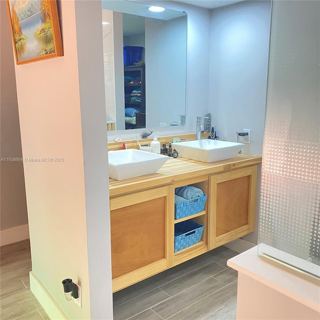 20317 SW 86th Ct, Cutler Bay, FL 33189 - full bath with wood tiled floors and double vanity
