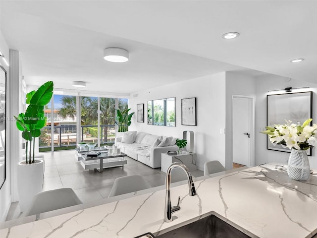 9940 W Bay Harbor Dr Unit 3G-S, Bay Harbor Islands, FL 33154 - living room with recessed lighting and floor to ceiling windows