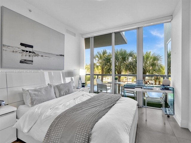 9940 W Bay Harbor Dr Unit 3G-S, Bay Harbor Islands, FL 33154 - bedroom featuring multiple windows, french doors, and floor to ceiling windows