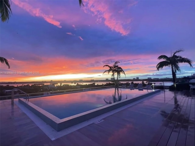 9940 W Bay Harbor Dr Unit 3G-S, Bay Harbor Islands, FL 33154 - view of pool at dusk