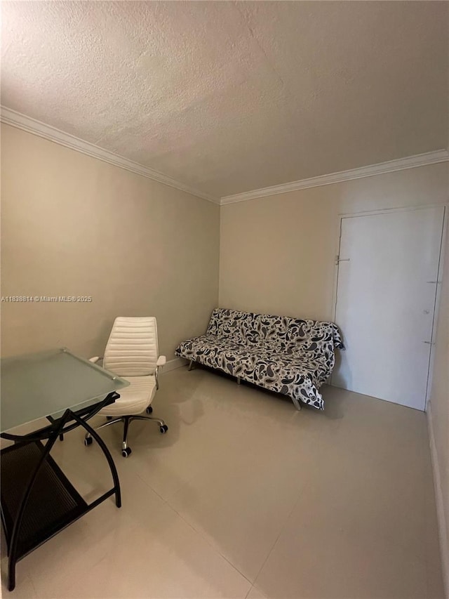 19390 Collins Ave Unit 902, Sunny Isles Beach, FL 33160 - bedroom featuring ornamental molding and a textured ceiling